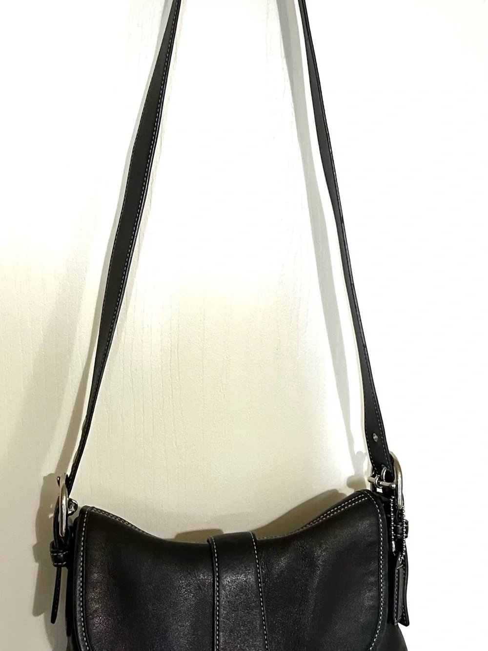 Coach #9480 Black Leather Shoulder Cross Body Bag, hang tag - Picture 8 of 12